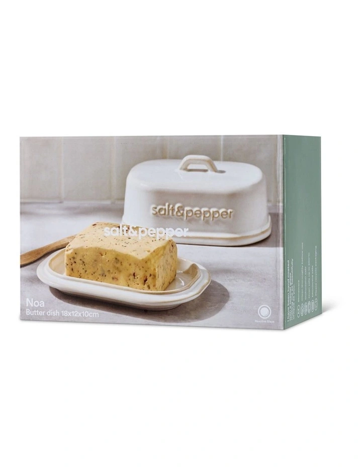 salt&pepper Noa Butter Dish 18 x 12 x 10cm in White image 6
