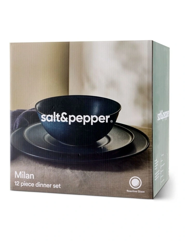 salt&pepper Milan 12 Piece Dinner Set in Charcoal image 6