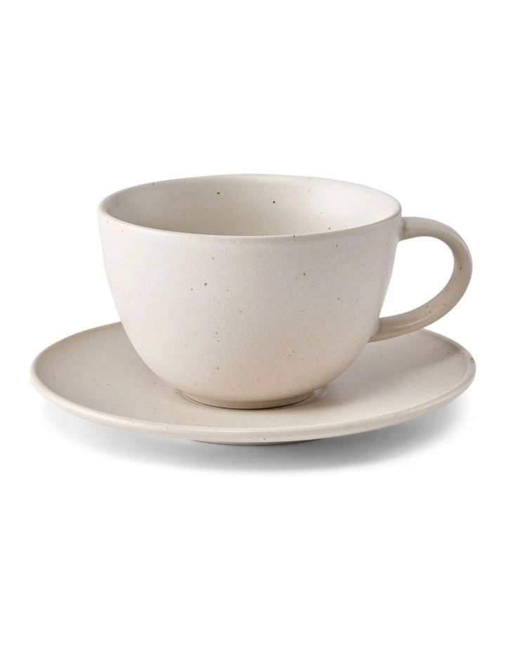 salt&pepper Milan Teacup with Saucer in Parchment image 1