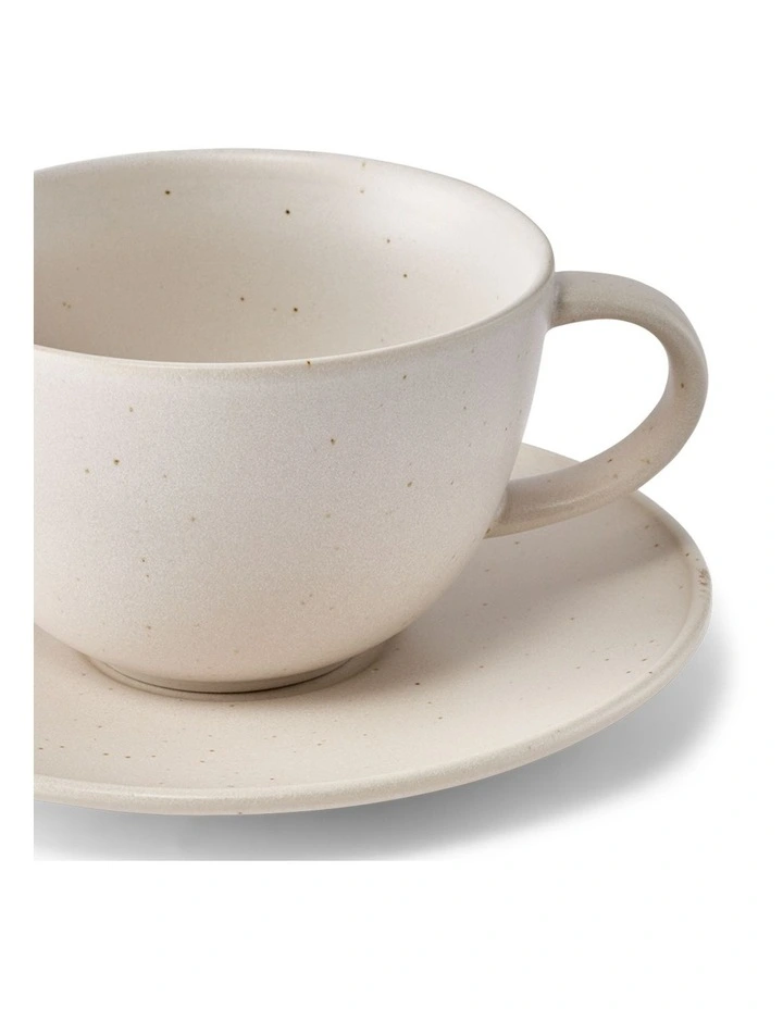 salt&pepper Milan Teacup with Saucer in Parchment image 3