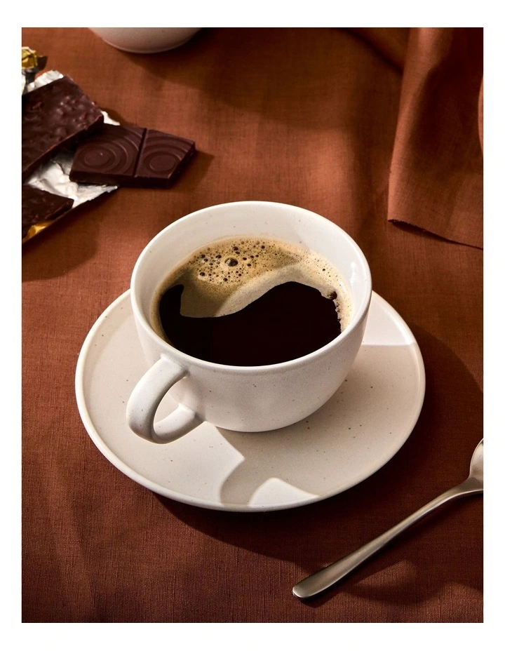 salt&pepper Milan Teacup with Saucer in Parchment image 5