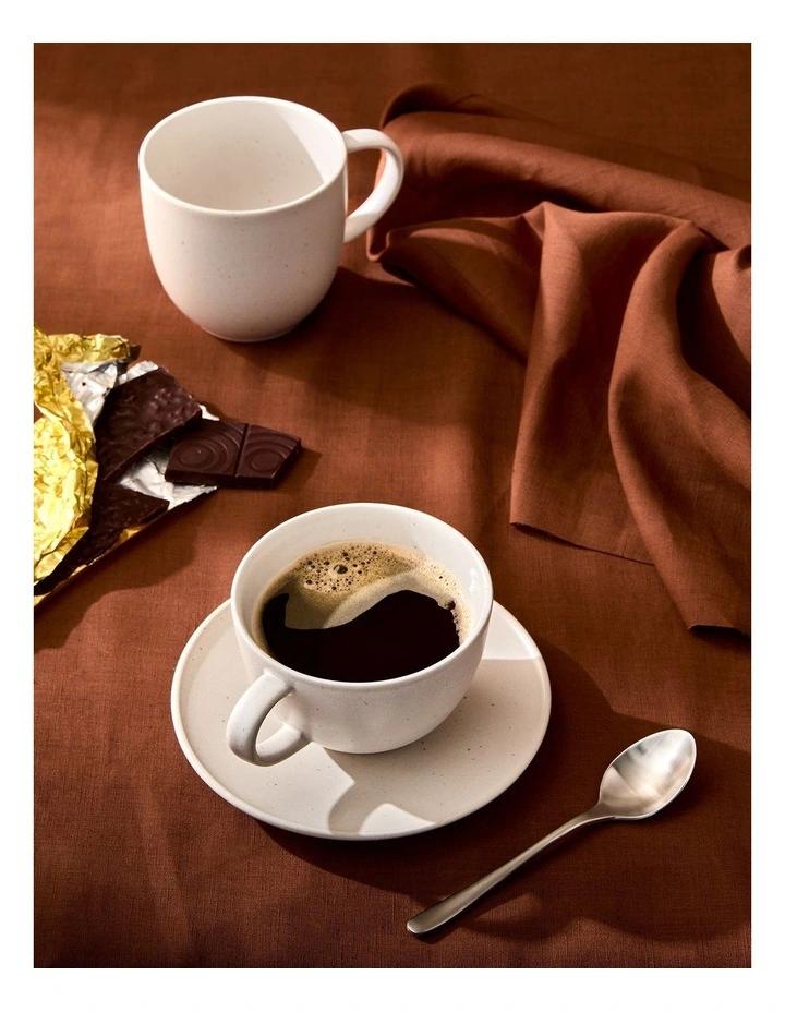 salt&pepper Milan Teacup with Saucer in Parchment image 7