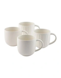 Barista Blake Mug Set 4 Piece 390ml in Snow