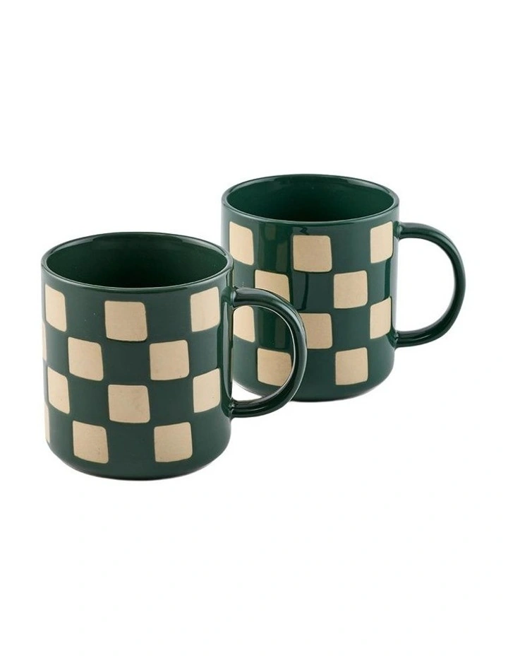 Check Mug 400ml Set Of 2 in Cyprus image 2