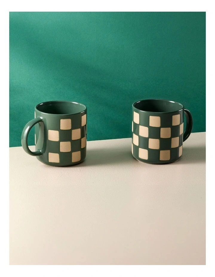 Check Mug 400ml Set Of 2 in Cyprus image 3