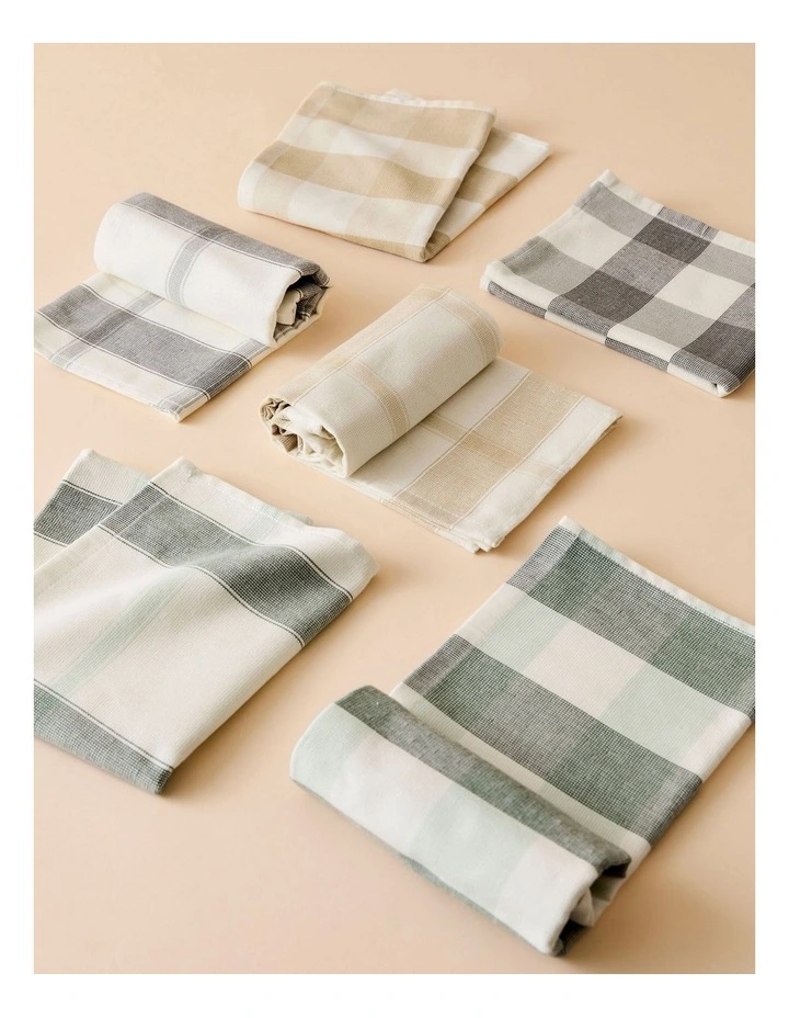 Tea Towel Set of 2 in Cyprus Check Print image 4