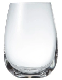 Cuvee Stemless Wine Glasses Set of 6 in White