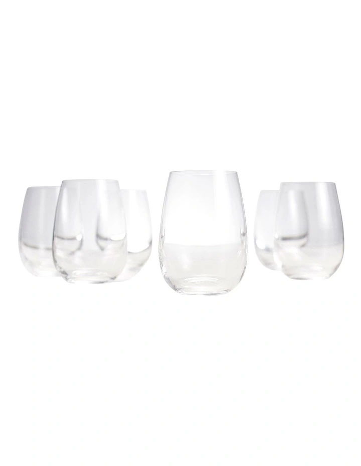 Cuvee Stemless Wine Glasses Set of 6 in White image 4