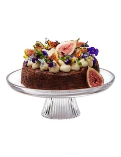Ogin Footed Cake Plate 28x10cm in Clear