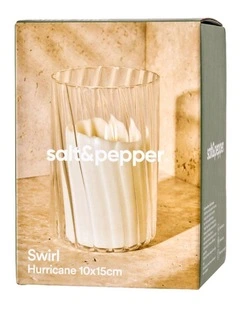Swirl Hurricane Vase 10x15cm in White