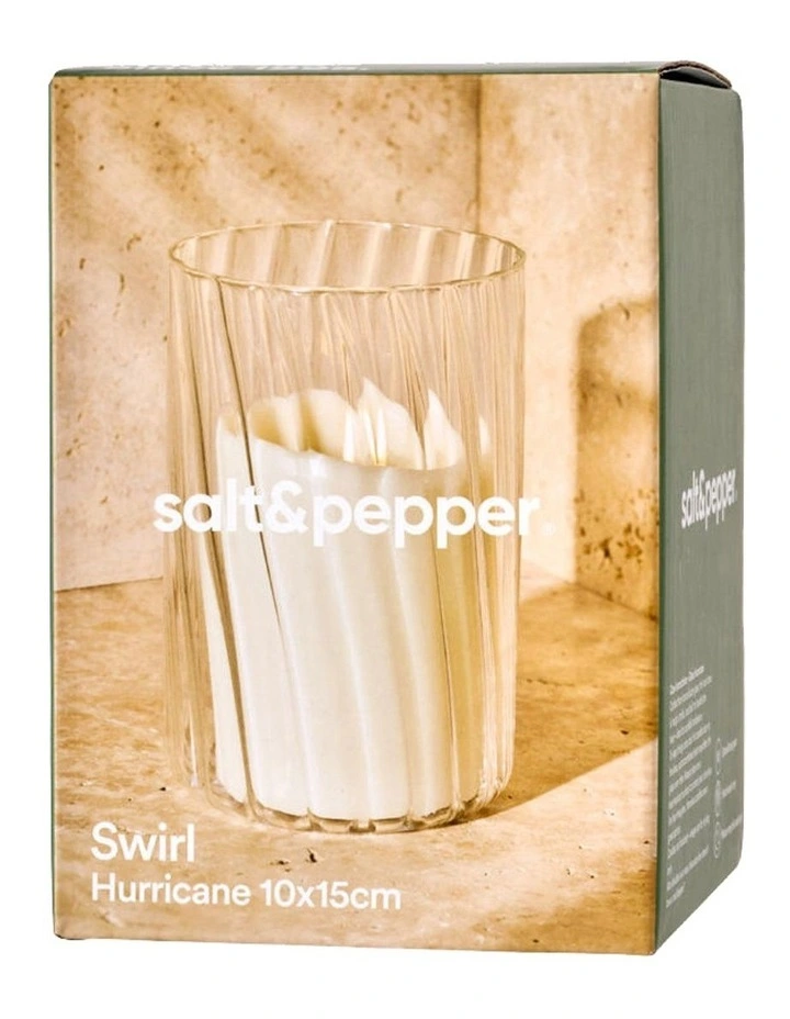 Swirl Hurricane Vase 10x15cm in White image 1