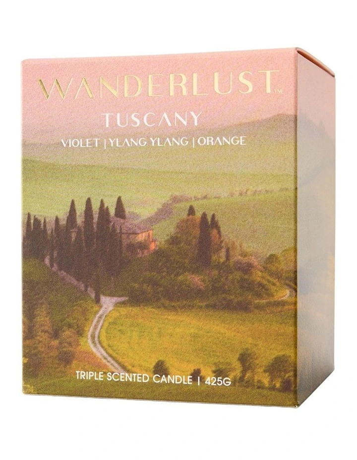 Wanderlust Candle with Lid Tuscany 425g 10x12cm in Assorted image 2