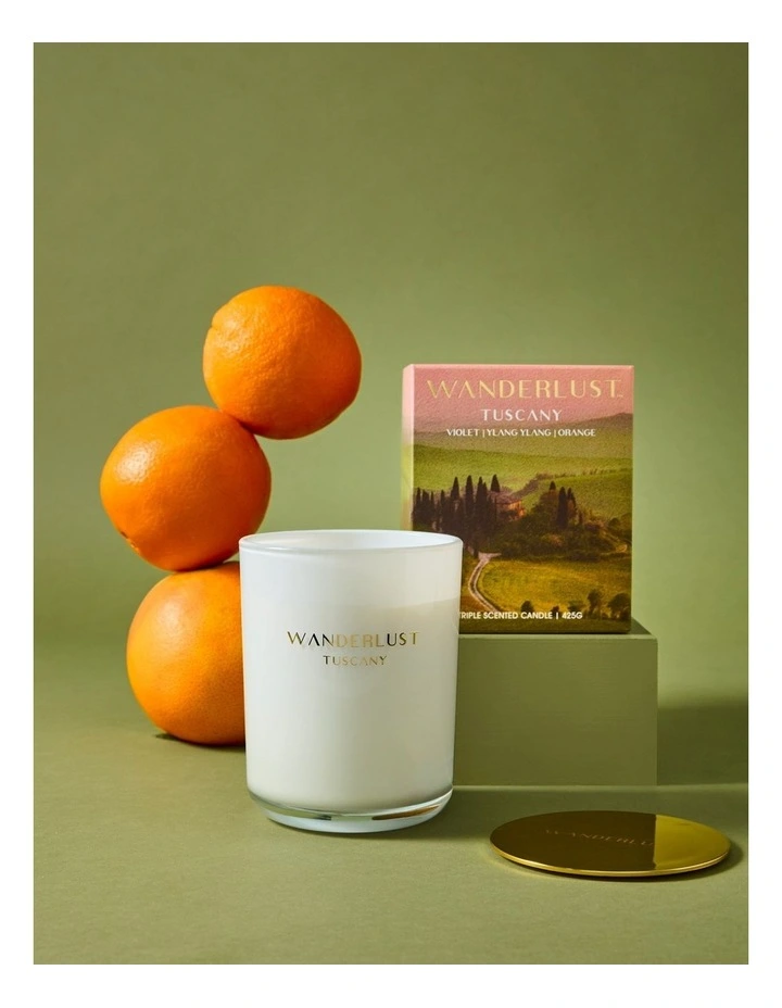 Wanderlust Candle with Lid Tuscany 425g 10x12cm in Assorted image 3