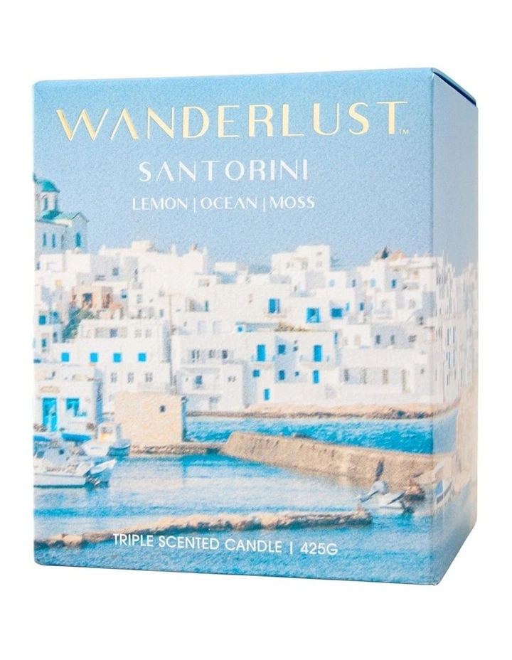 Wanderlust Candle With Lid Santorini 425g 10x12cm image 2
