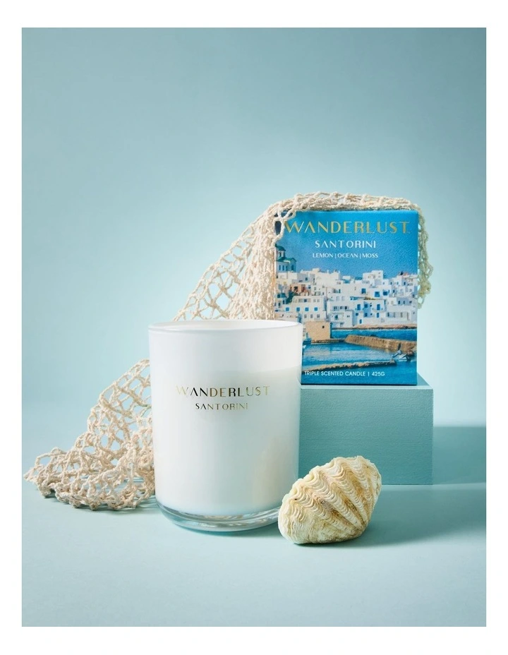 Wanderlust Candle With Lid Santorini 425g 10x12cm image 3