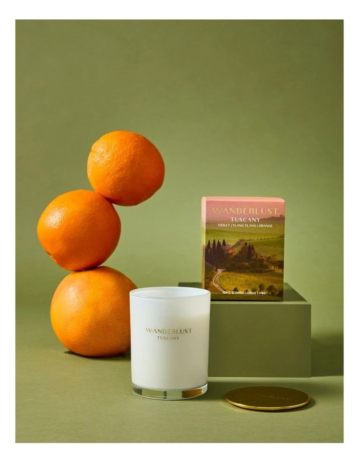 Wanderlust Tuscany Candle With Lid 198g image 3