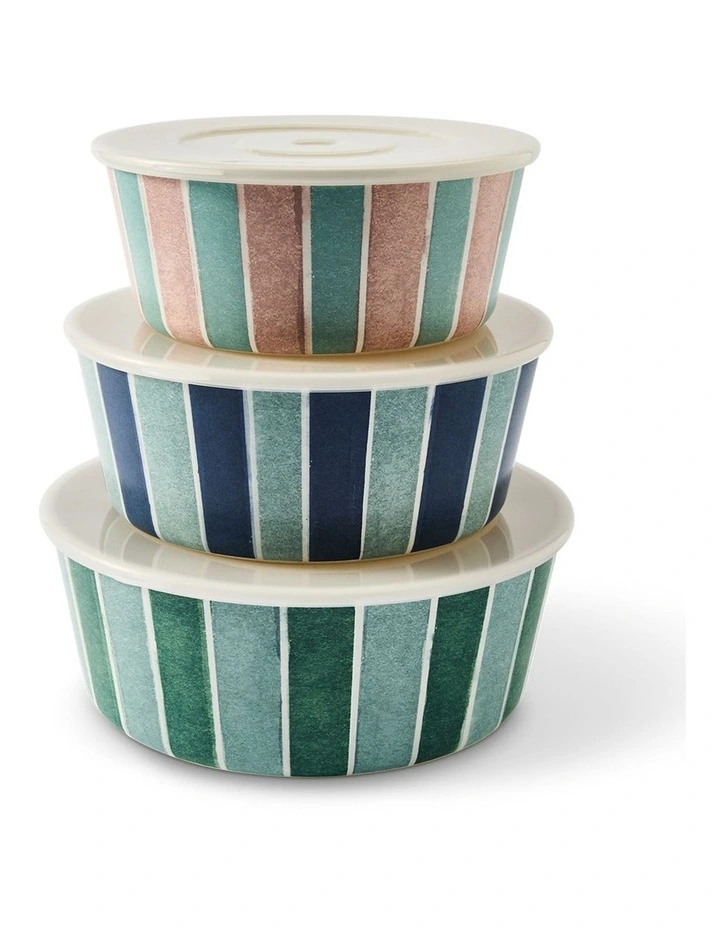 Sienna Storage Bowls with Lid - Set of 3 in Multi image 4