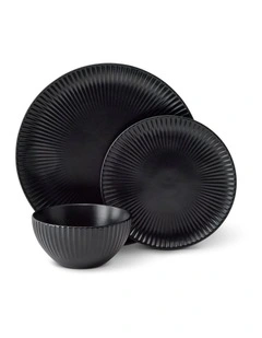 salt&pepper Milo Dinner Set 12 Piece in Black