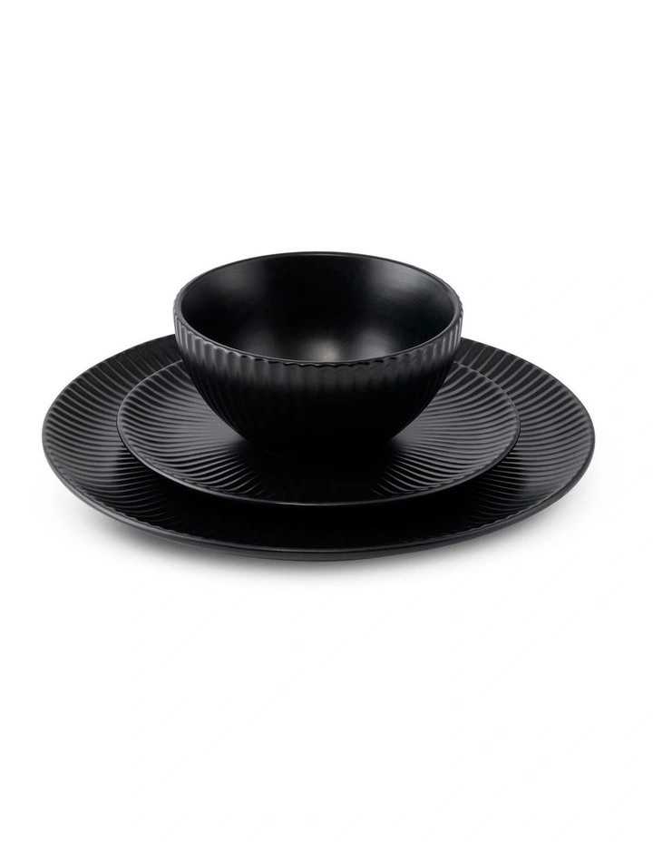 salt&pepper Milo Dinner Set 12 Piece in Black image 3
