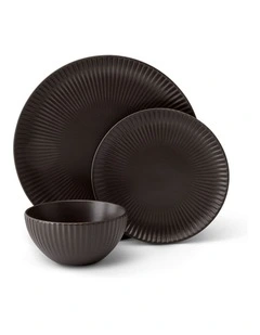 salt&pepper Milo Dinner Set 12 Piece in Cocoa