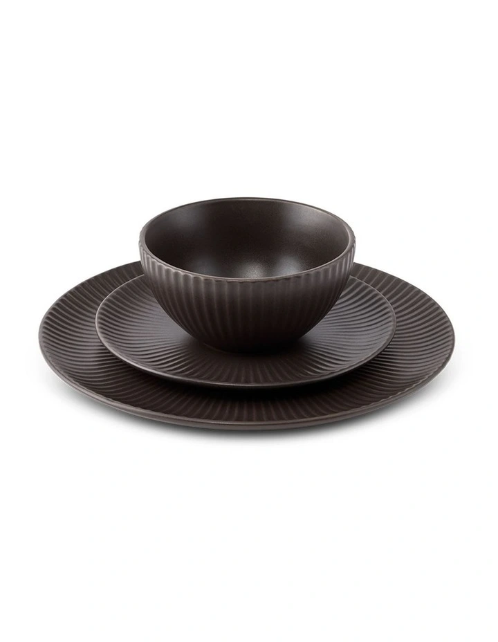 salt&pepper Milo Dinner Set 12 Piece in Cocoa image 3
