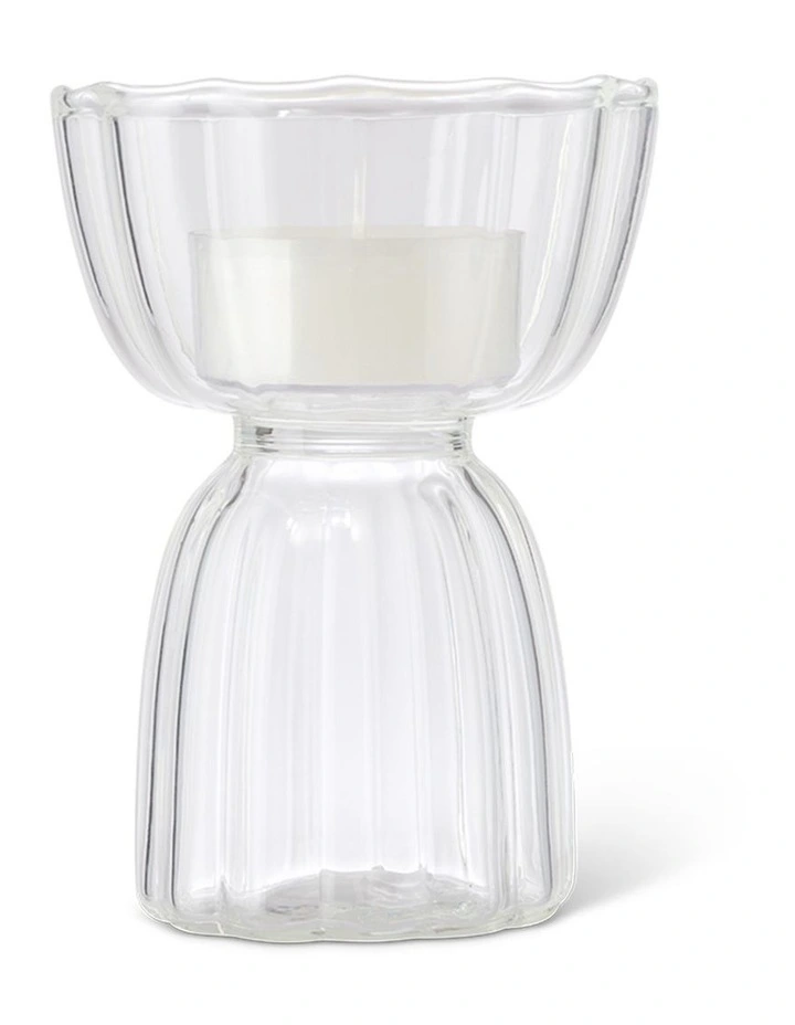 salt&pepper Aurora Tealight Holder Set of 2 in Clear image 2
