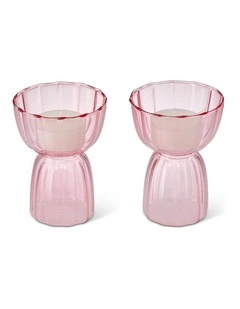 salt&pepper Aurora Tealight Holder Set of 2 in Powder