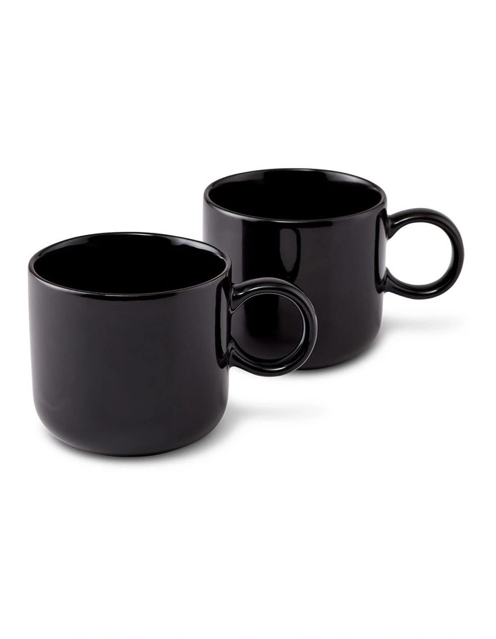 salt&pepper Finn Mug 370mL Set of 2 in Dark Chocolate image 1