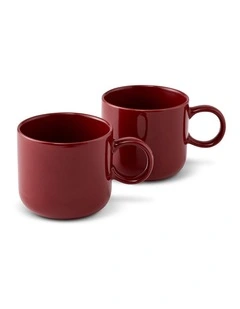 salt&pepper Finn Mug 370mL Set of 2 in Crimson