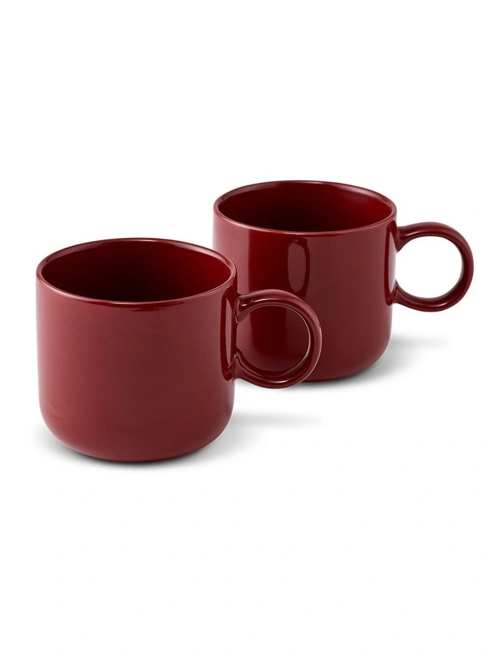 salt&pepper Finn Mug 370mL Set of 2 in Crimson image 1