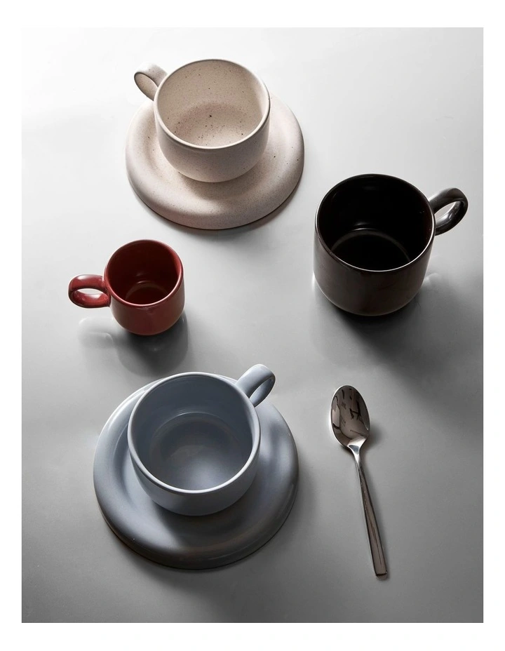 salt&pepper Finn Teacup with Saucer 270mL Set of 2 in Sand image 6