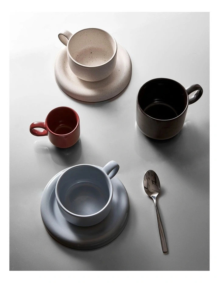 salt&pepper Finn Teacup with Saucer 270mL Set of 2 in Ice image 5