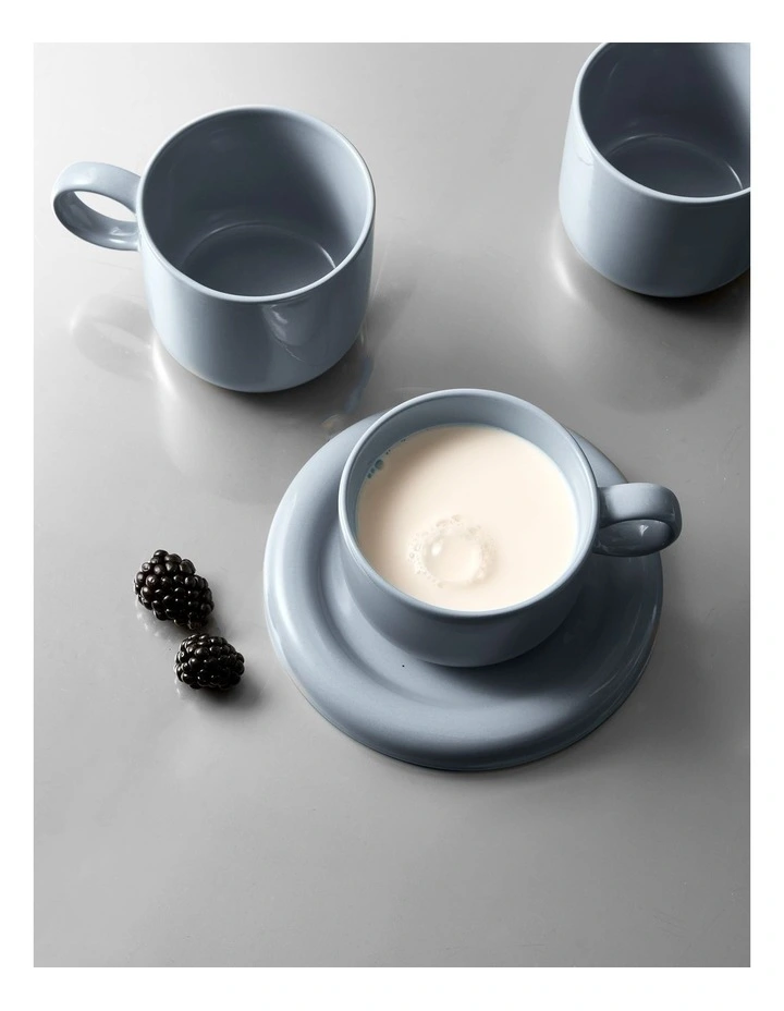 salt&pepper Finn Teacup with Saucer 270mL Set of 2 in Ice image 6