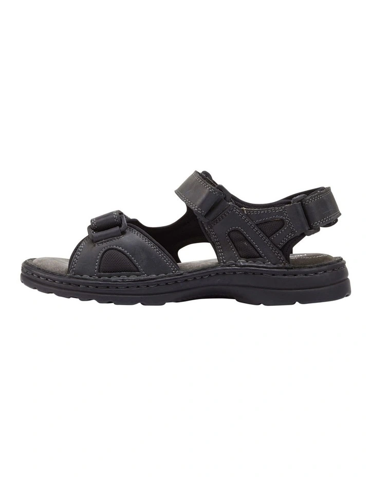 Simmer Leather Sandal in Black image 3