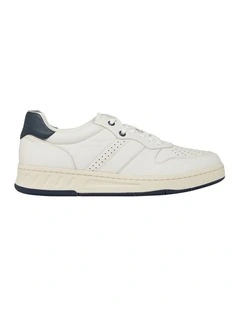 Swing Leather Sneaker in Off White/Navy