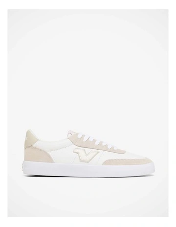 Baseline Leather Sneakers in White/Taupe