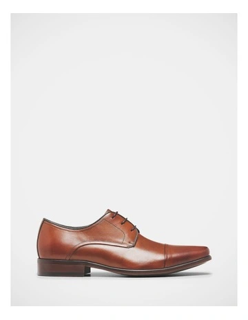 Knock Toe Cap Derby Lace Up Dress Shoe in Cognac