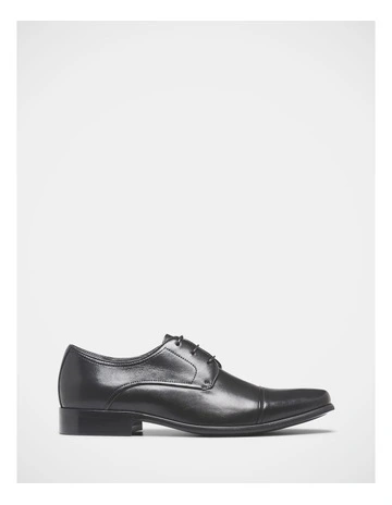 Knock Toe Cap Derby Lace Up Dress Shoe in Black