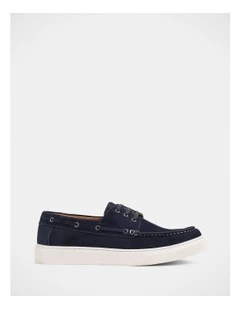 Flare Shoes in Navy Suede