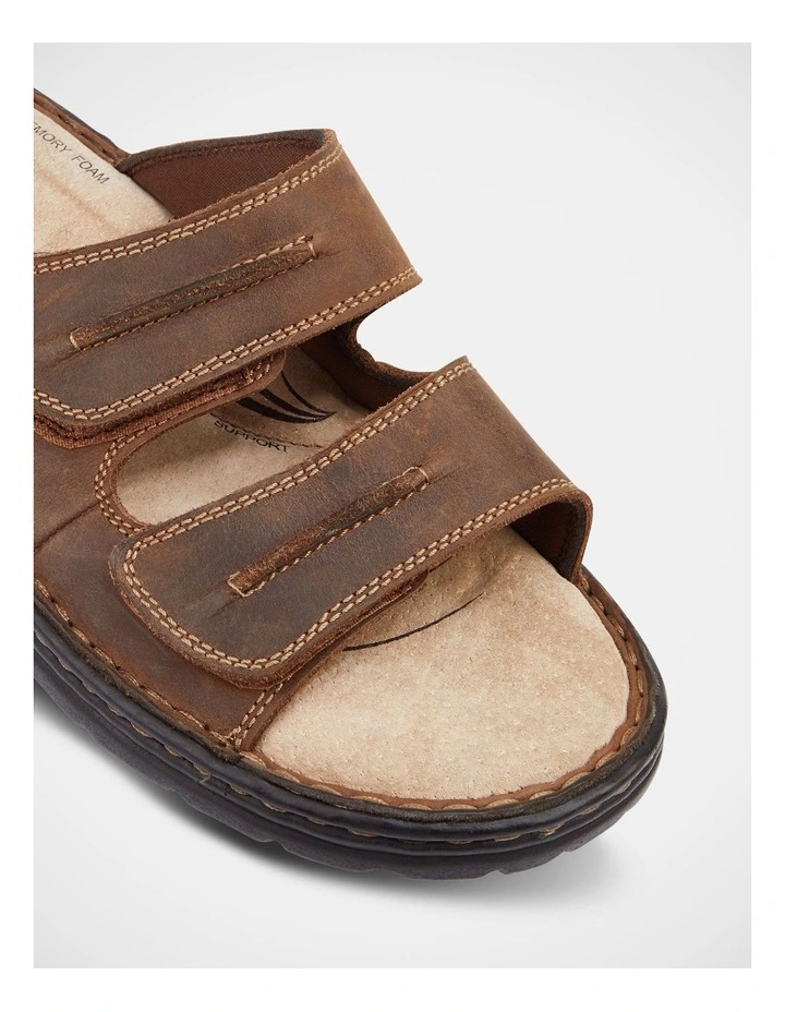 Slider Sandals in Brown image 4