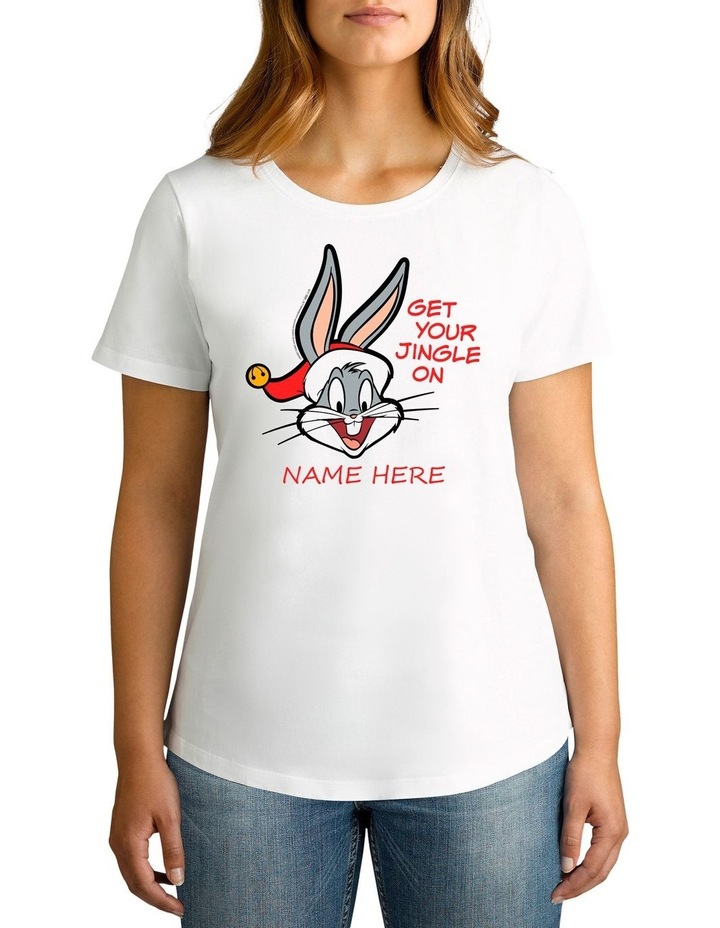 TWIDLA Personalised T-Shirts Women's Bugs Bunny Xmas Personalised Cotton T-Shirt | MYER