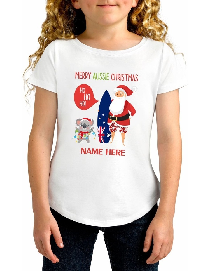Girl's Aussie Christmas T-Shirt White