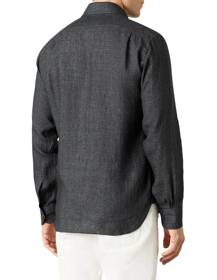 Mattarella Linen Shirt in Charcoal image 3