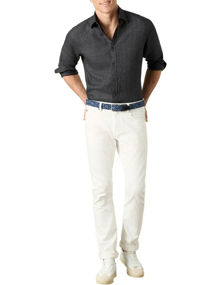 Mattarella Linen Shirt in Charcoal image 4