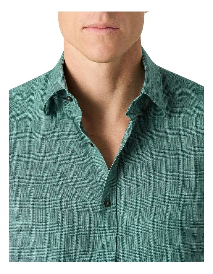 Mattarella Linen Shirt in Green image 2