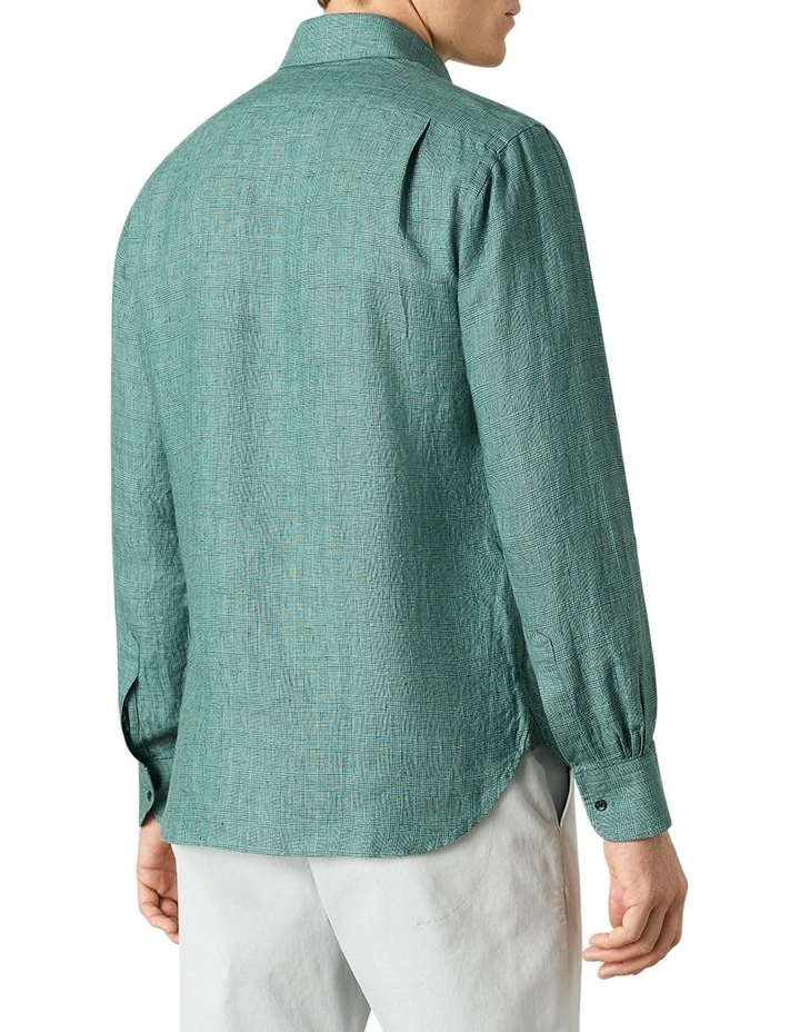 Mattarella Linen Shirt in Green image 3