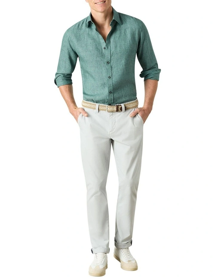 Mattarella Linen Shirt in Green image 4