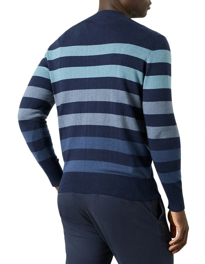 Mccowan Stripe Crew Sweater in Blue image 2