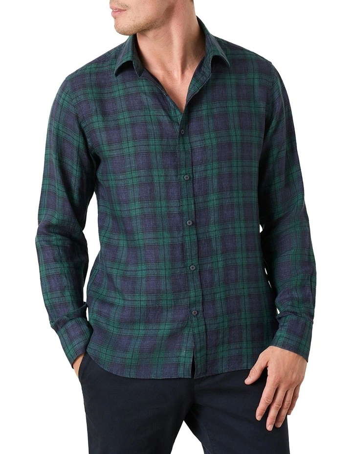 Turchi Check Shirt in Navy Fornillo Green image 1