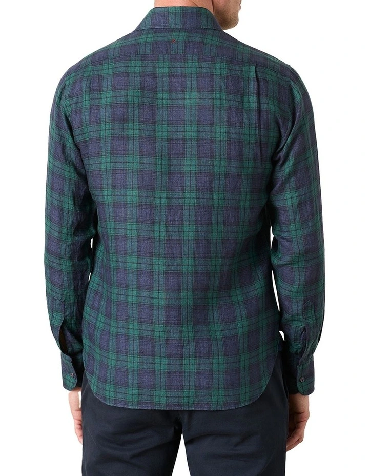 Turchi Check Shirt in Navy Fornillo Green image 2